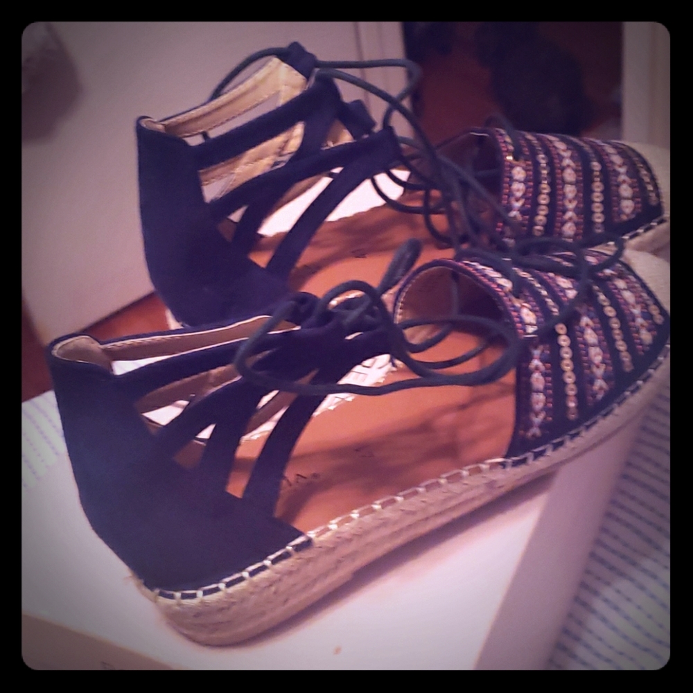 Lace up espadrilles